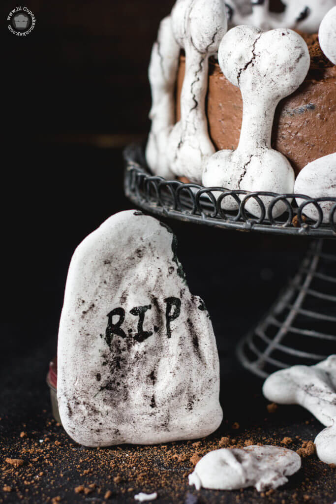 Haunted Bone Church Halloween Chocolate Cake | lilcupcakemonkey.com