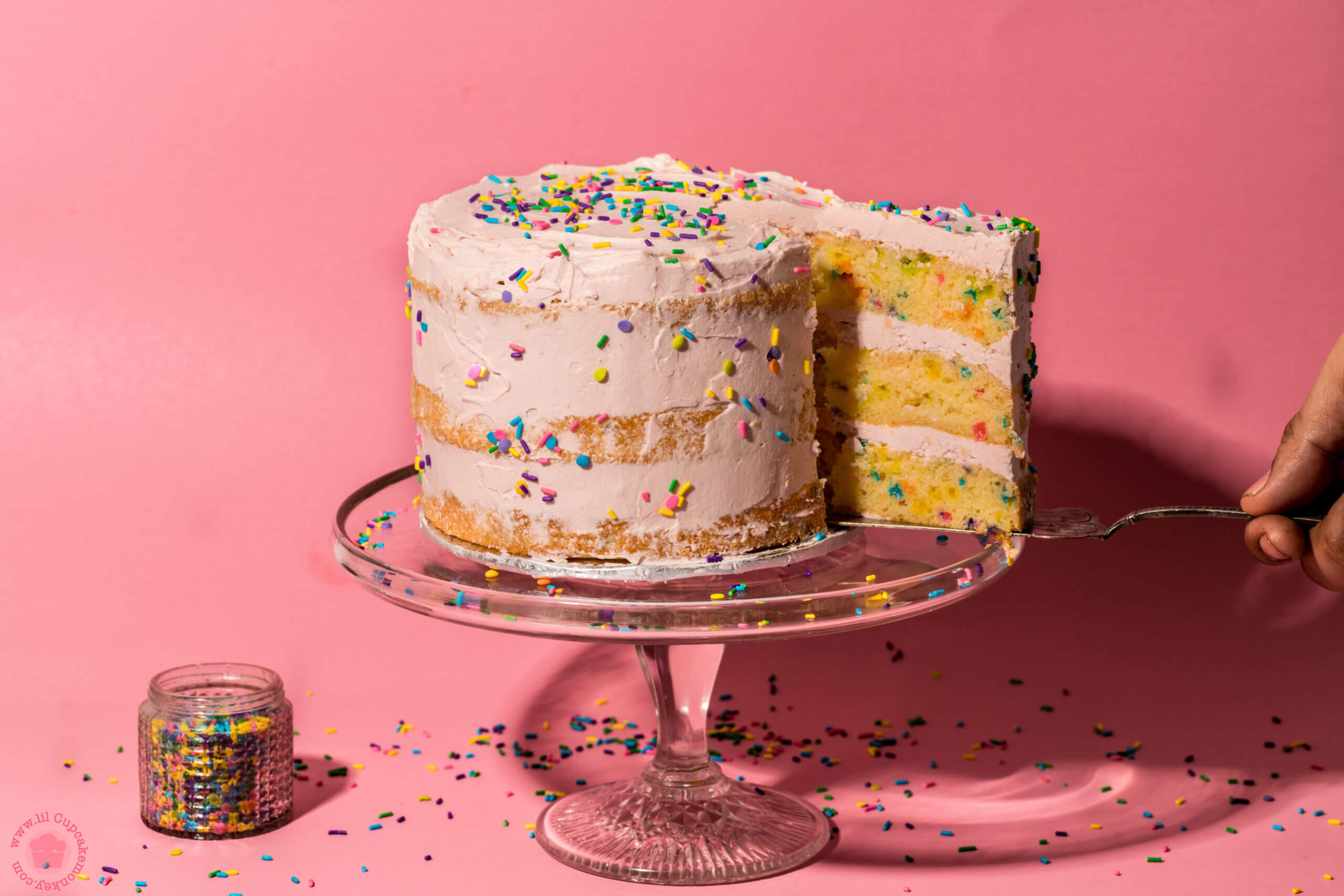 confetti cake with ruby chocolate