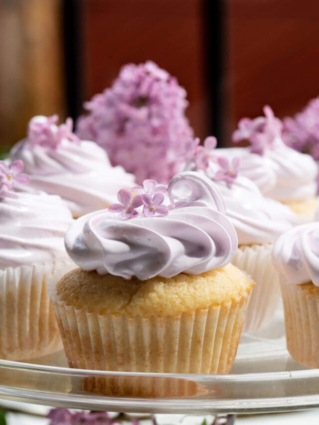 Lemon and Lilac Cupcakes
